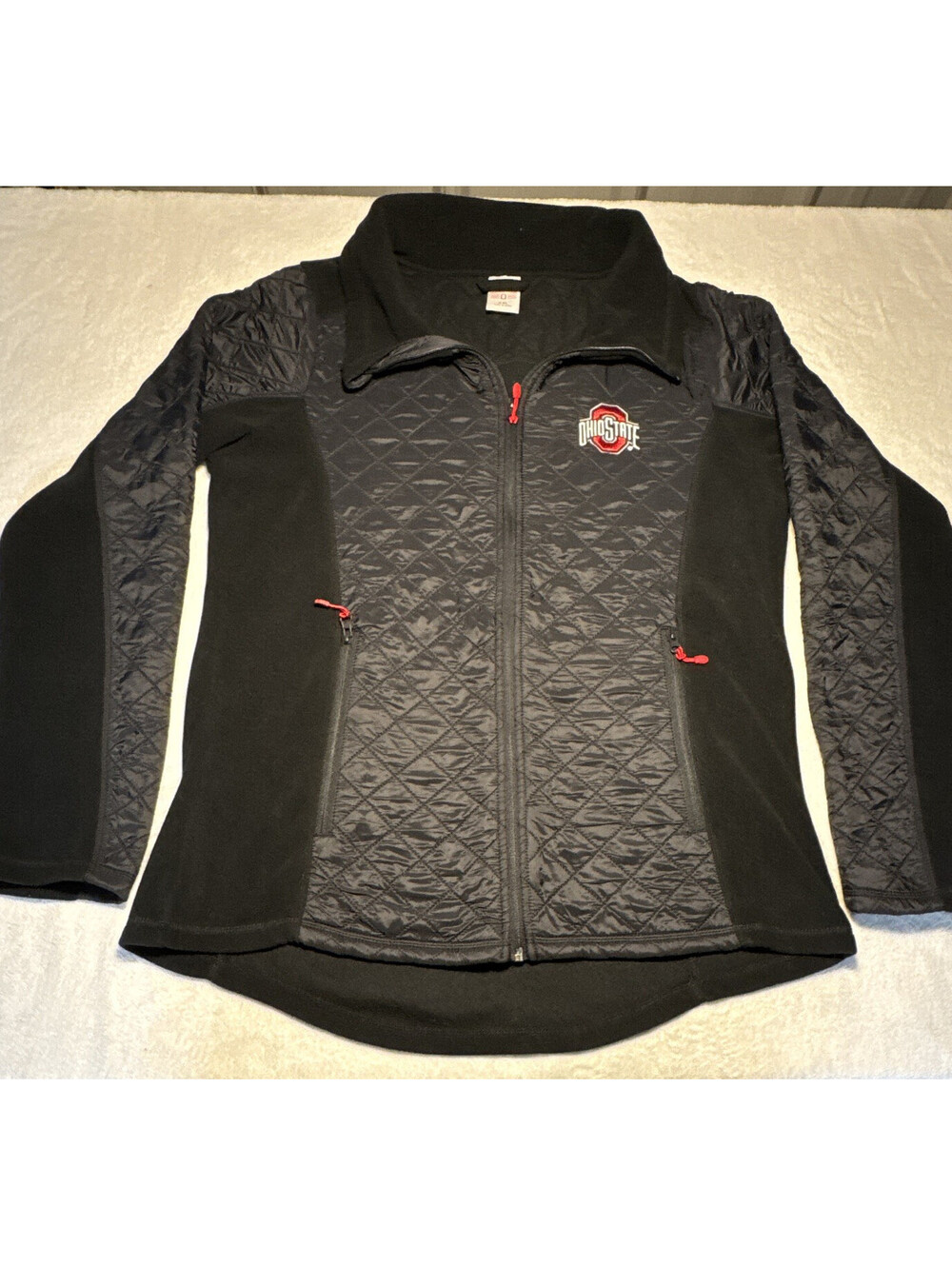 Scarlet & Gray Ohio State Buckeyes Full Zip Jacket XXL Black/Gray/Red EUC